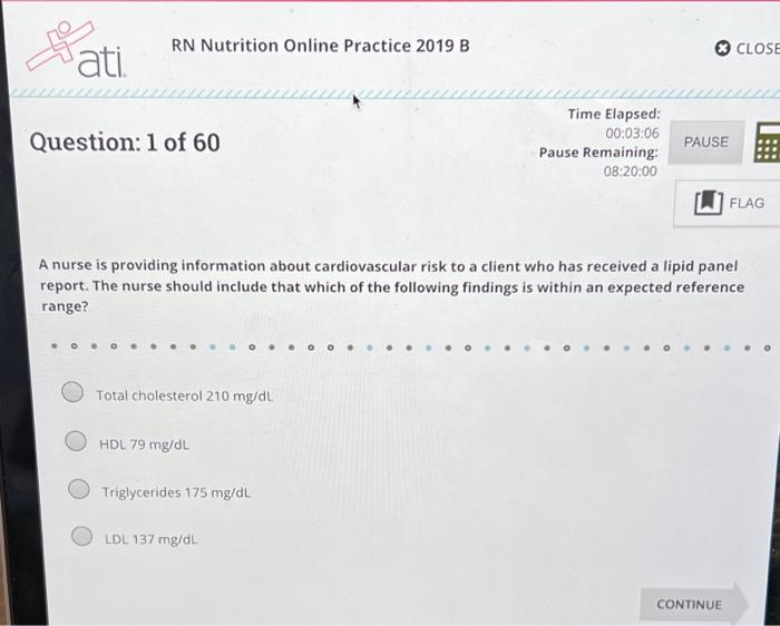 Rn nutrition online practice 2019 b