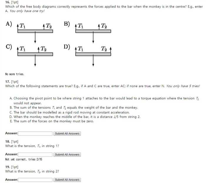 Free body diagrams worksheet answers